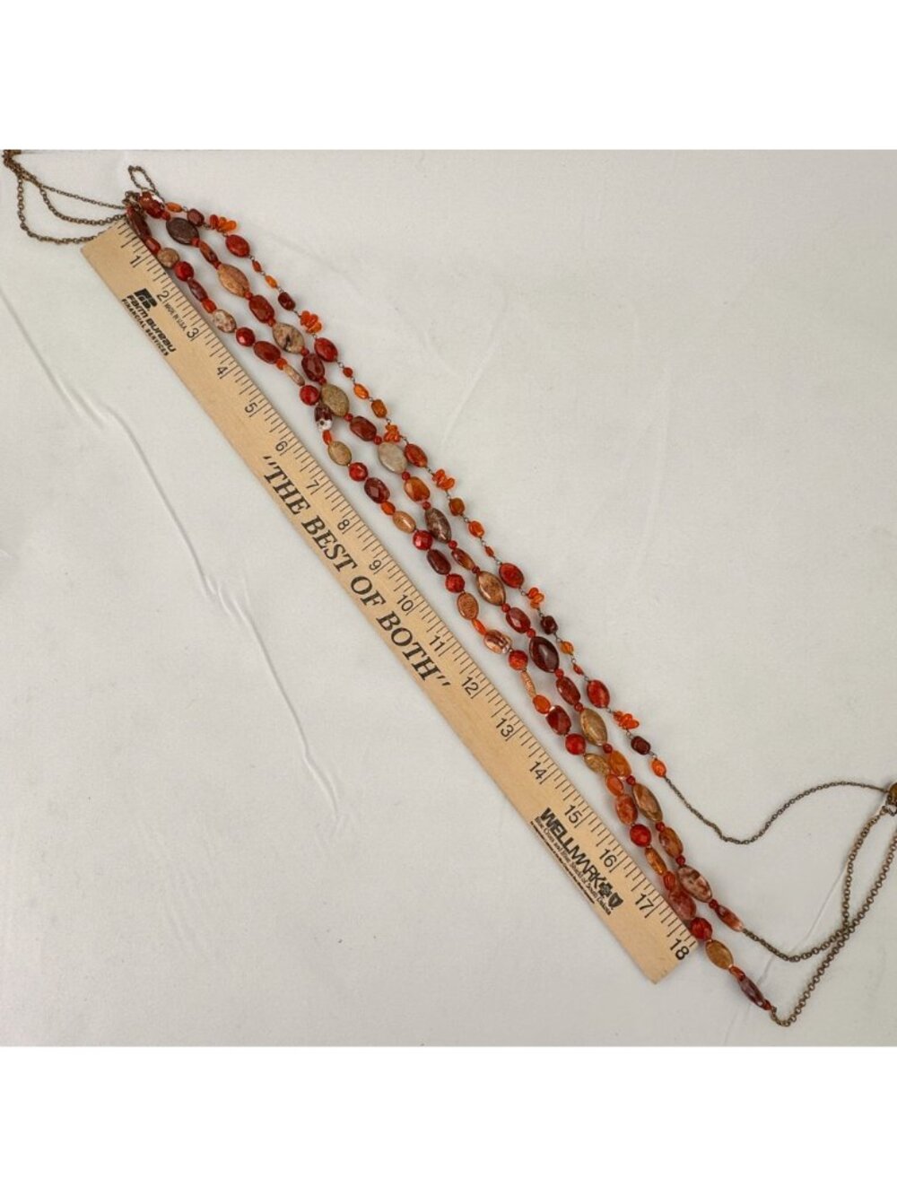 Vintage Coldwater Creek Multi-Strand Beaded Necklace 27-Inch Orange Brown Earthy - Picture 9 of 10